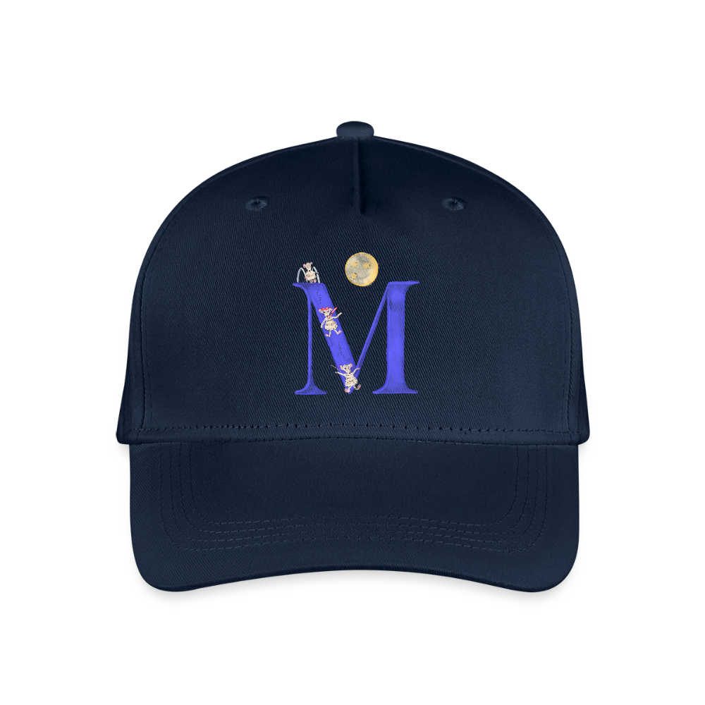 Kinder Snapback Cap personalisiert –  mit Anfangsbuchstaben "M" - Navy