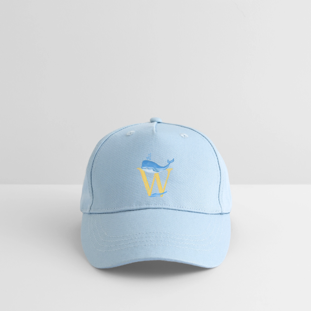 Kinder Snapback Cap personalisiert –  mit Anfangsbuchstaben "W" - Hellblau