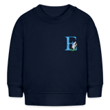 Baby Sweatshirt personalisiert – Bio-Baumwolle Buchstabe "E" - Navy