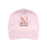 Kinder Snapback Cap personalisiert –  mit Anfangsbuchstaben "N" - Hellrosa