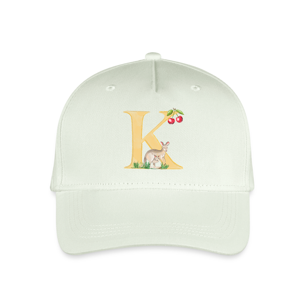 Kinder Snapback Cap personalisiert –  mit Anfangsbuchstaben "K" - Helles Mintgrün