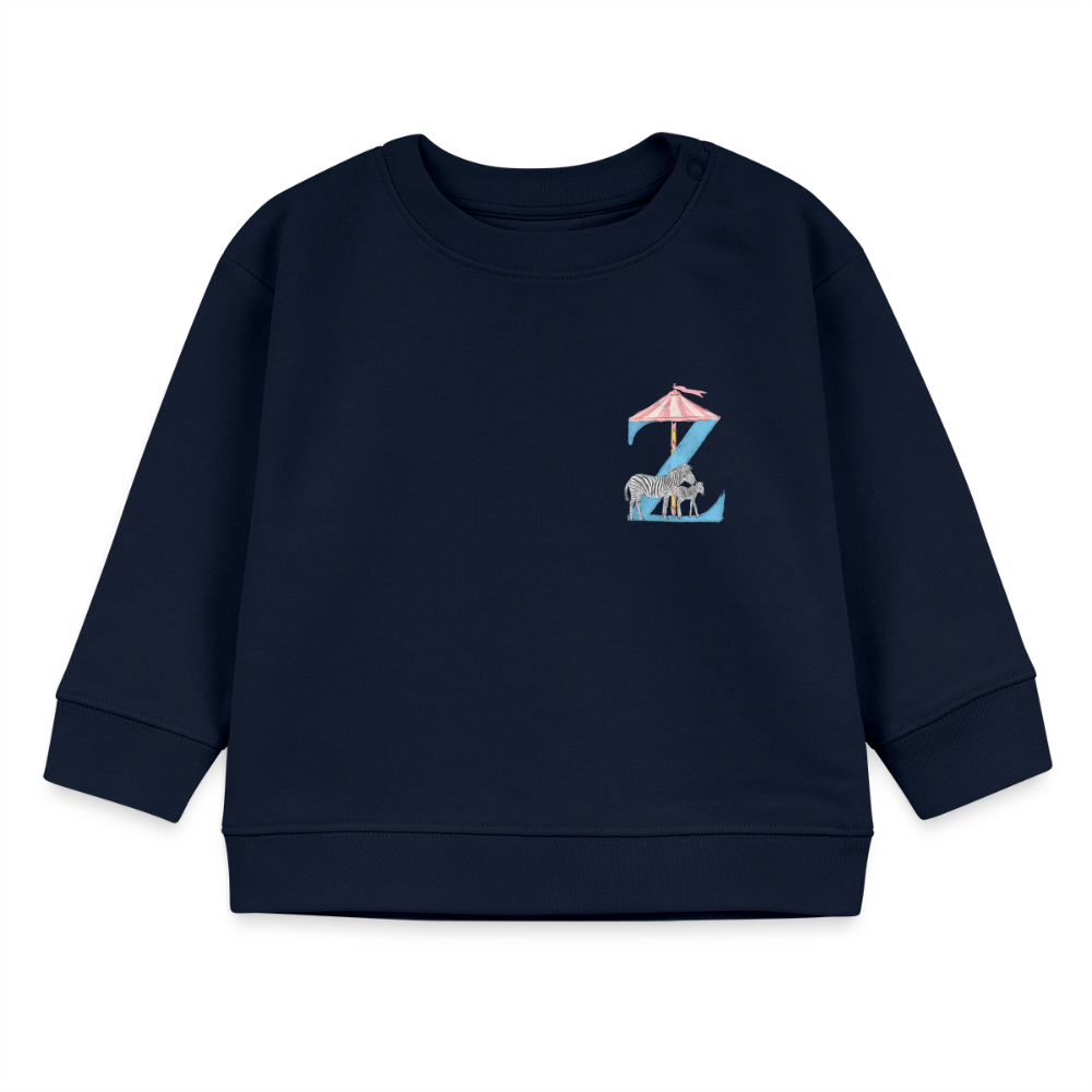 Baby Sweatshirt personalisiert – Bio-Baumwolle Buchstabe "Z" - Navy