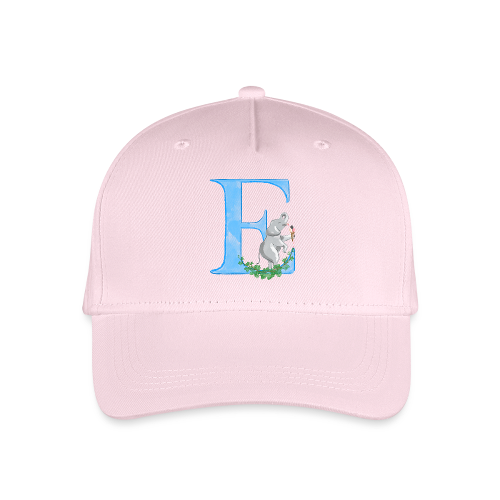 Kinder Snapback Cap personalisiert –  mit Anfangsbuchstaben "E" - Hellrosa