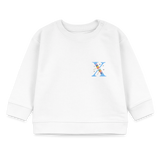 Baby Sweatshirt personalisiert – Bio-Baumwolle Buchstabe "X" - Weiß