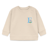 Baby Sweatshirt personalisiert – Bio-Baumwolle Buchstabe "E" - Weißgrau