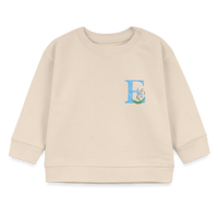 Baby Sweatshirt personalisiert – Bio-Baumwolle Buchstabe "E" - Weißgrau