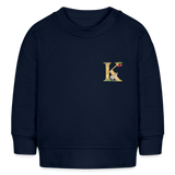 Baby Sweatshirt personalisiert – Bio-Baumwolle Buchstabe "K" - Navy
