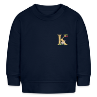 Baby Sweatshirt personalisiert – Bio-Baumwolle Buchstabe "K" - Navy