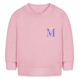 Baby Sweatshirt personalisiert – Bio-Baumwolle Buchstabe "M" - Hellrosa