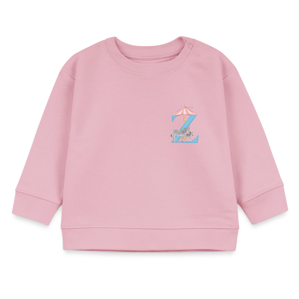 Baby Sweatshirt personalisiert – Bio-Baumwolle Buchstabe "Z" - Hellrosa