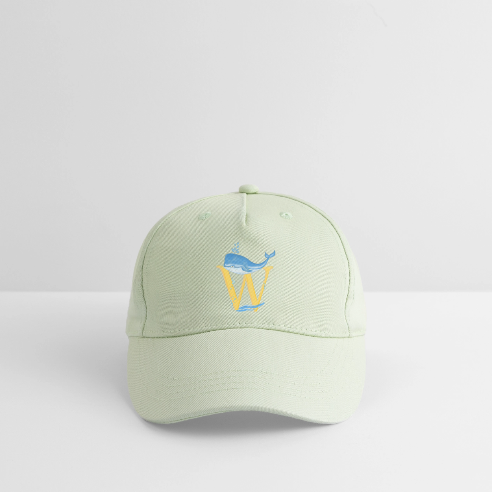Kinder Snapback Cap personalisiert –  mit Anfangsbuchstaben "W" - Helles Mintgrün