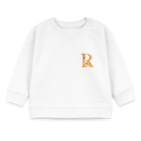 Baby Sweatshirt personalisiert – Bio-Baumwolle Buchstabe "R" - Weiß