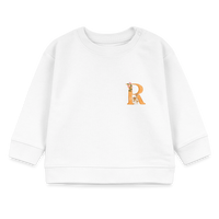 Baby Sweatshirt personalisiert – Bio-Baumwolle Buchstabe "R" - Weiß