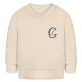 Baby Sweatshirt personalisiert – Bio-Baumwolle Buchstabe "G" - Weißgrau
