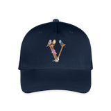 Kinder Snapback Cap personalisiert –  mit Anfangsbuchstaben "V" - Navy