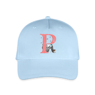 Kinder Snapback Cap personalisiert –  mit Anfangsbuchstaben "P" Pinguin - Hellblau