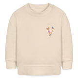 Baby Sweatshirt personalisiert – Bio-Baumwolle Buchstabe "V" - Weißgrau