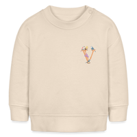 Baby Sweatshirt personalisiert – Bio-Baumwolle Buchstabe "V" - Weißgrau