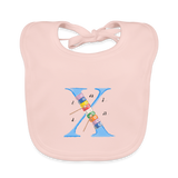 Baby Lätzchen personalisiert – Bio-Baumwolle mit Buchstabe "X" 🌱🍼 - Rose