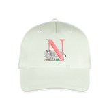 Kinder Snapback Cap personalisiert –  mit Anfangsbuchstaben "N" - Helles Mintgrün