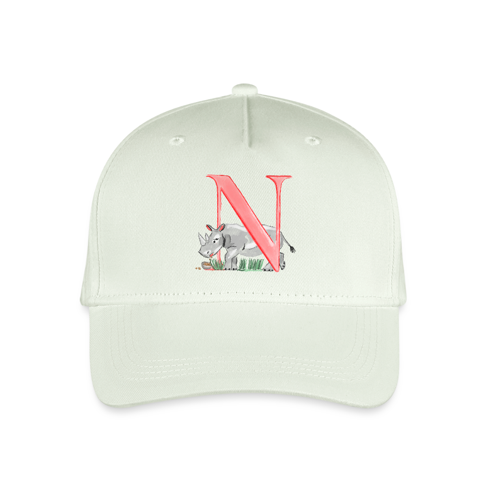 Kinder Snapback Cap personalisiert –  mit Anfangsbuchstaben "N" - Helles Mintgrün