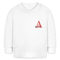 Baby Sweatshirt personalisiert – Bio-Baumwolle Buchstabe "A" - Weiß