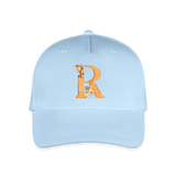 Kinder Snapback Cap personalisiert –  mit Anfangsbuchstaben "R" Rosie - Hellblau