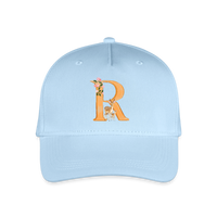 Kinder Snapback Cap personalisiert –  mit Anfangsbuchstaben "R" Rosie - Hellblau