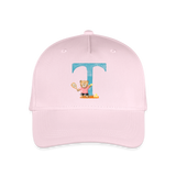 Kinder Snapback Cap personalisiert –  mit Anfangsbuchstaben "T" - Hellrosa
