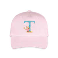 Kinder Snapback Cap personalisiert –  mit Anfangsbuchstaben "T" - Hellrosa