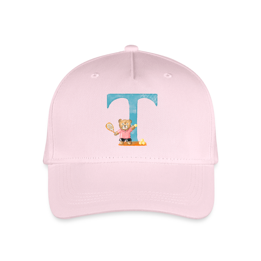 Kinder Snapback Cap personalisiert –  mit Anfangsbuchstaben "T" - Hellrosa