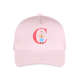 Kinder Snapback Cap personalisiert –  mit Anfangsbuchstaben "C" - Hellrosa