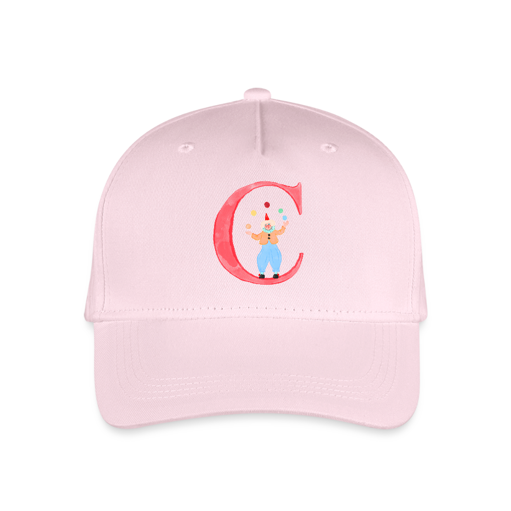 Kinder Snapback Cap personalisiert –  mit Anfangsbuchstaben "C" - Hellrosa