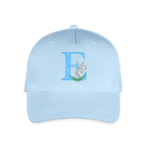 Kinder Snapback Cap personalisiert –  mit Anfangsbuchstaben "E" - Hellblau