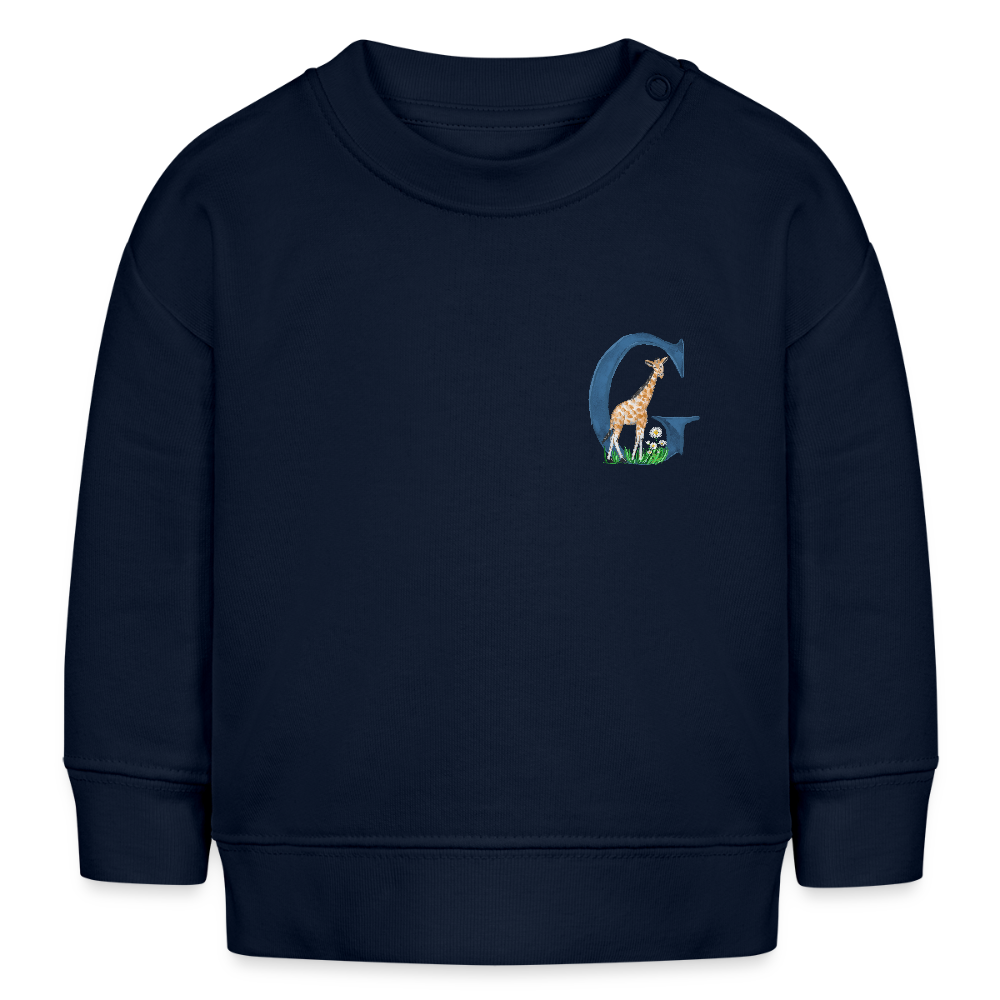 Baby Sweatshirt personalisiert – Bio-Baumwolle Buchstabe "G" - Navy