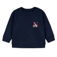 Baby Sweatshirt personalisiert – Bio-Baumwolle Buchstabe "N" - Navy