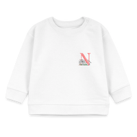 Baby Sweatshirt personalisiert – Bio-Baumwolle Buchstabe "N" - Weiß