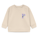 Baby Sweatshirt personalisiert – Bio-Baumwolle Buchstabe "P" - Weißgrau