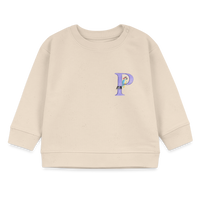 Baby Sweatshirt personalisiert – Bio-Baumwolle Buchstabe "P" - Weißgrau