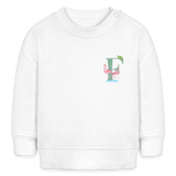 Baby Sweatshirt personalisiert – Bio-Baumwolle Buchstabe "F" - Weiß