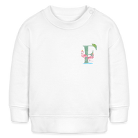 Baby Sweatshirt personalisiert – Bio-Baumwolle Buchstabe "F" - Weiß