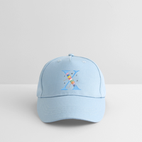 Kinder Snapback Cap personalisiert –  mit Anfangsbuchstaben "X" - Hellblau