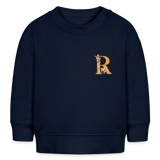 Baby Sweatshirt personalisiert – Bio-Baumwolle Buchstabe "R" - Navy