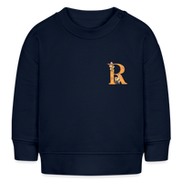 Baby Sweatshirt personalisiert – Bio-Baumwolle Buchstabe "R" - Navy