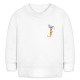 Baby Sweatshirt personalisiert – Bio-Baumwolle Buchstabe "J" blau - Weiß