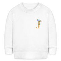 Baby Sweatshirt personalisiert – Bio-Baumwolle Buchstabe "J" blau - Weiß