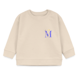 Baby Sweatshirt personalisiert – Bio-Baumwolle Buchstabe "M" - Weißgrau