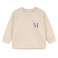 Baby Sweatshirt personalisiert – Bio-Baumwolle Buchstabe "M" - Weißgrau