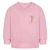 Baby Sweatshirt personalisiert – Bio-Baumwolle Buchstabe "J" blau - Hellrosa