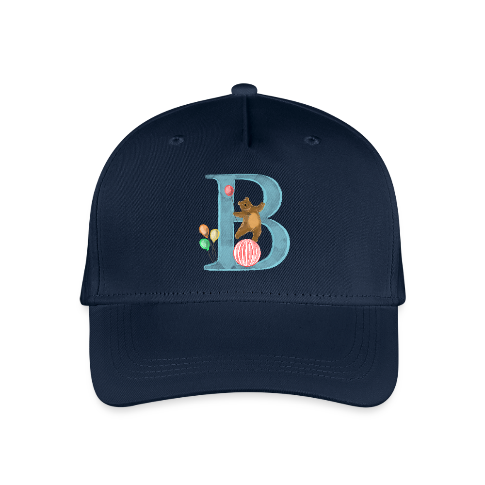 Kinder Snapback Cap personalisiert –  mit Anfangsbuchstaben "B" - Navy